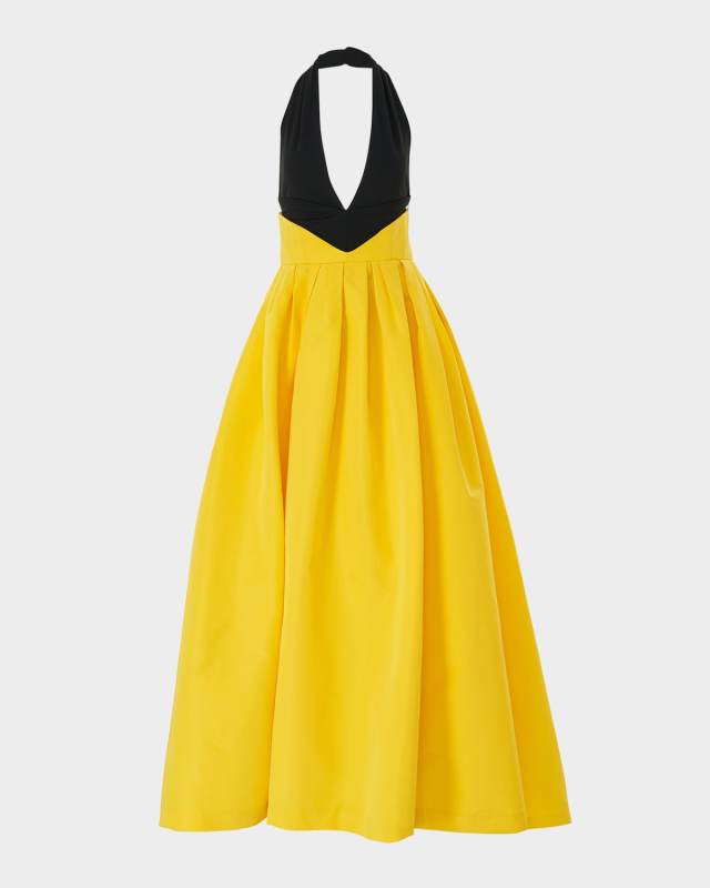 Plunging Halter Ball Gown